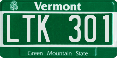 VT license plate LTK301