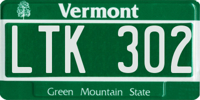 VT license plate LTK302