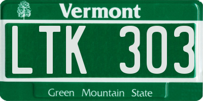 VT license plate LTK303