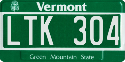 VT license plate LTK304