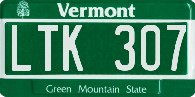 VT license plate LTK307
