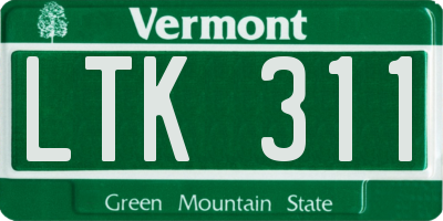 VT license plate LTK311