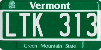 VT license plate LTK313