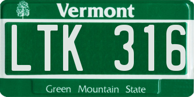 VT license plate LTK316