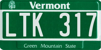 VT license plate LTK317