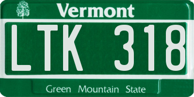 VT license plate LTK318