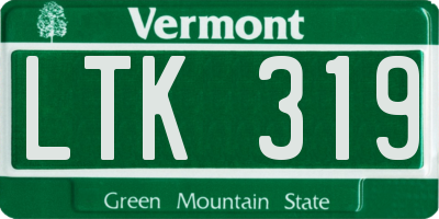 VT license plate LTK319