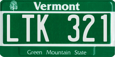 VT license plate LTK321