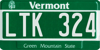VT license plate LTK324