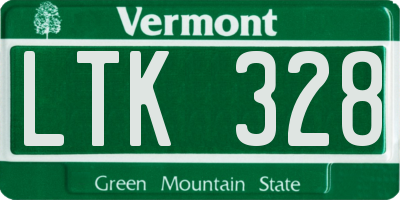 VT license plate LTK328