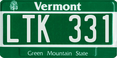 VT license plate LTK331