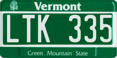 VT license plate LTK335