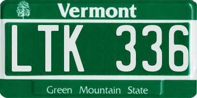 VT license plate LTK336
