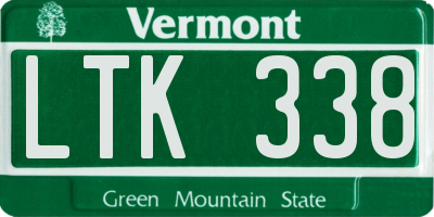 VT license plate LTK338