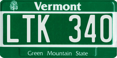 VT license plate LTK340