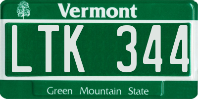 VT license plate LTK344
