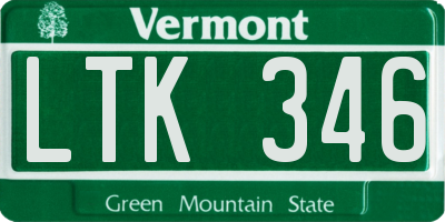 VT license plate LTK346
