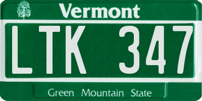 VT license plate LTK347