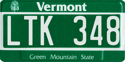 VT license plate LTK348