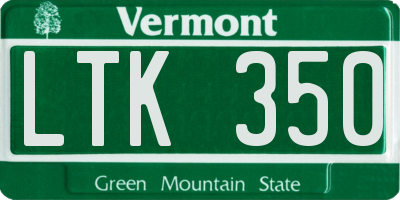 VT license plate LTK350