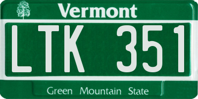 VT license plate LTK351