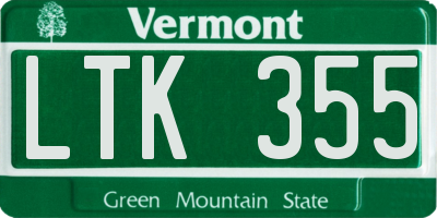 VT license plate LTK355