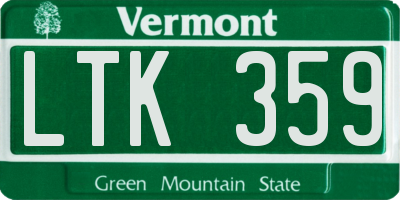VT license plate LTK359