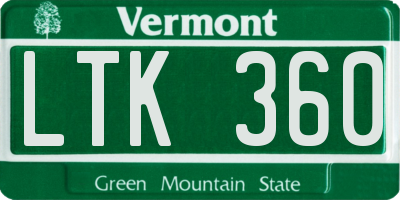 VT license plate LTK360