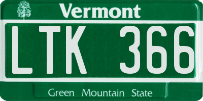 VT license plate LTK366