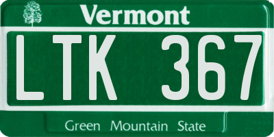 VT license plate LTK367