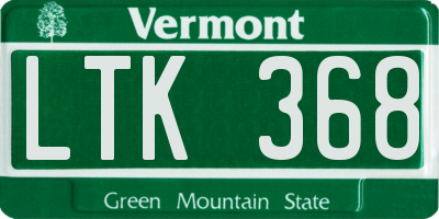 VT license plate LTK368