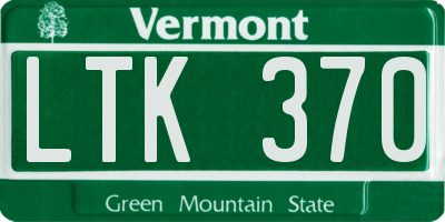 VT license plate LTK370