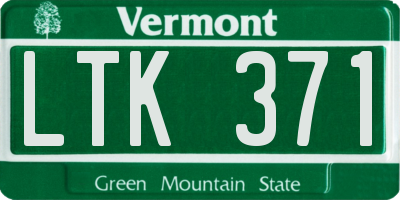 VT license plate LTK371