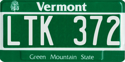 VT license plate LTK372