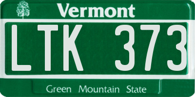 VT license plate LTK373