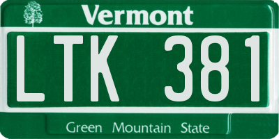 VT license plate LTK381