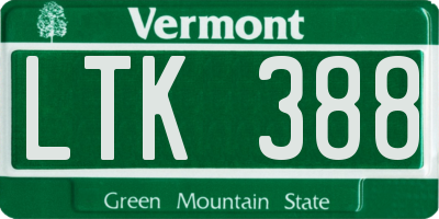 VT license plate LTK388