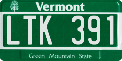 VT license plate LTK391