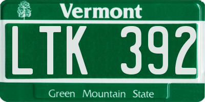 VT license plate LTK392