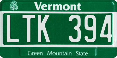 VT license plate LTK394