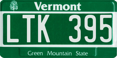 VT license plate LTK395