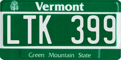 VT license plate LTK399