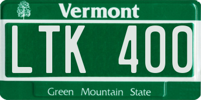 VT license plate LTK400