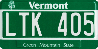 VT license plate LTK405