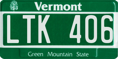 VT license plate LTK406