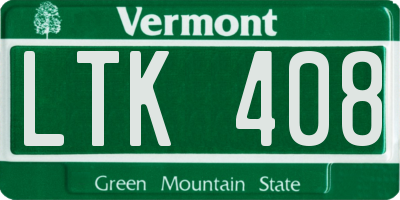 VT license plate LTK408