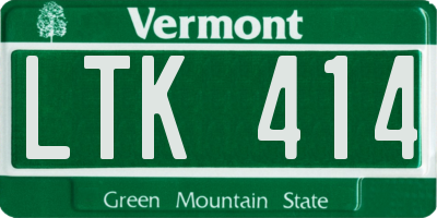 VT license plate LTK414