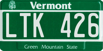 VT license plate LTK426