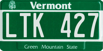 VT license plate LTK427