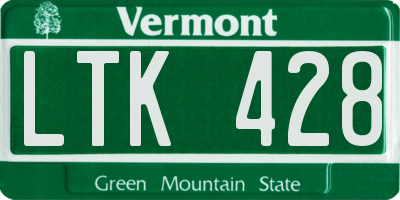 VT license plate LTK428